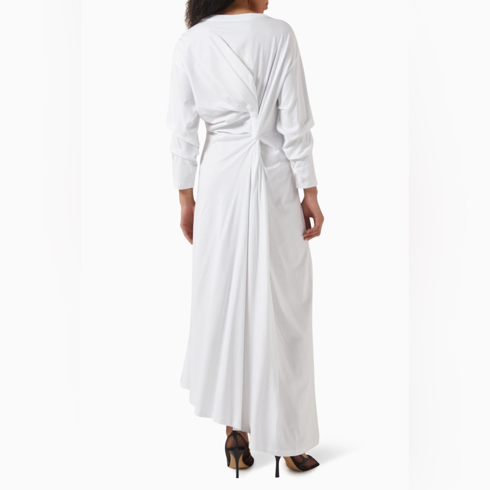 A.W.A.K.E. MODE Jersey Asymmetric Gathered Maxi Dress - Picture 4 of 12